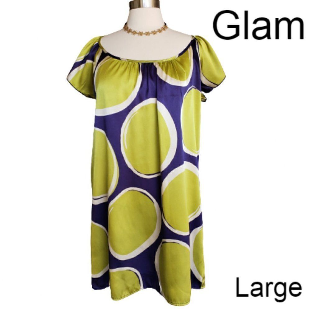 Women's Tunic Lg Silky Loose Fit Lightweight Flowy Casual Dress Top Large NWOT